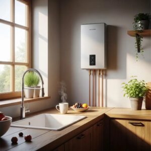 Modern water heater in a kitchen — dependable hot water for your home